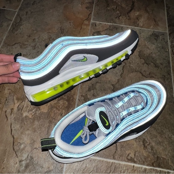 NWOB Nike Shoes Women’s Nike Air Max 97 Og Atlantic Blue/Yellow Dq9131-400 - Picture 7 of 12